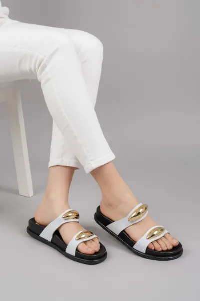 Mule Femme Détails Métalliques Bombés | Chaussures Femme Tunisie